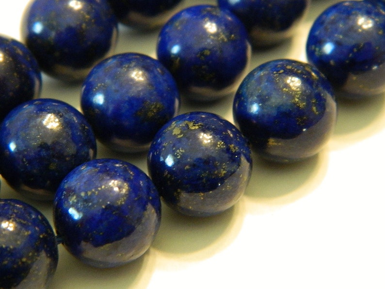 6MM Natural Round Dark Blue Dyed Lapis Lazuli Gemstone Beads - Deep Blue Lapis Lazuli Gemstone Round Beads - 7.5' Strand / 30 Beads #141 B 