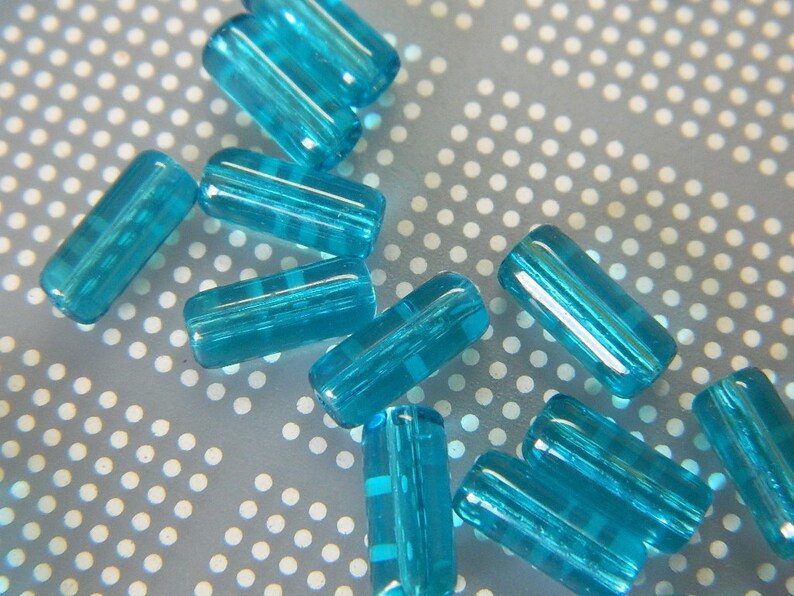 10MM Aqua Blue Tube Glass Beads Basic Glass Tube Beads Etsy
