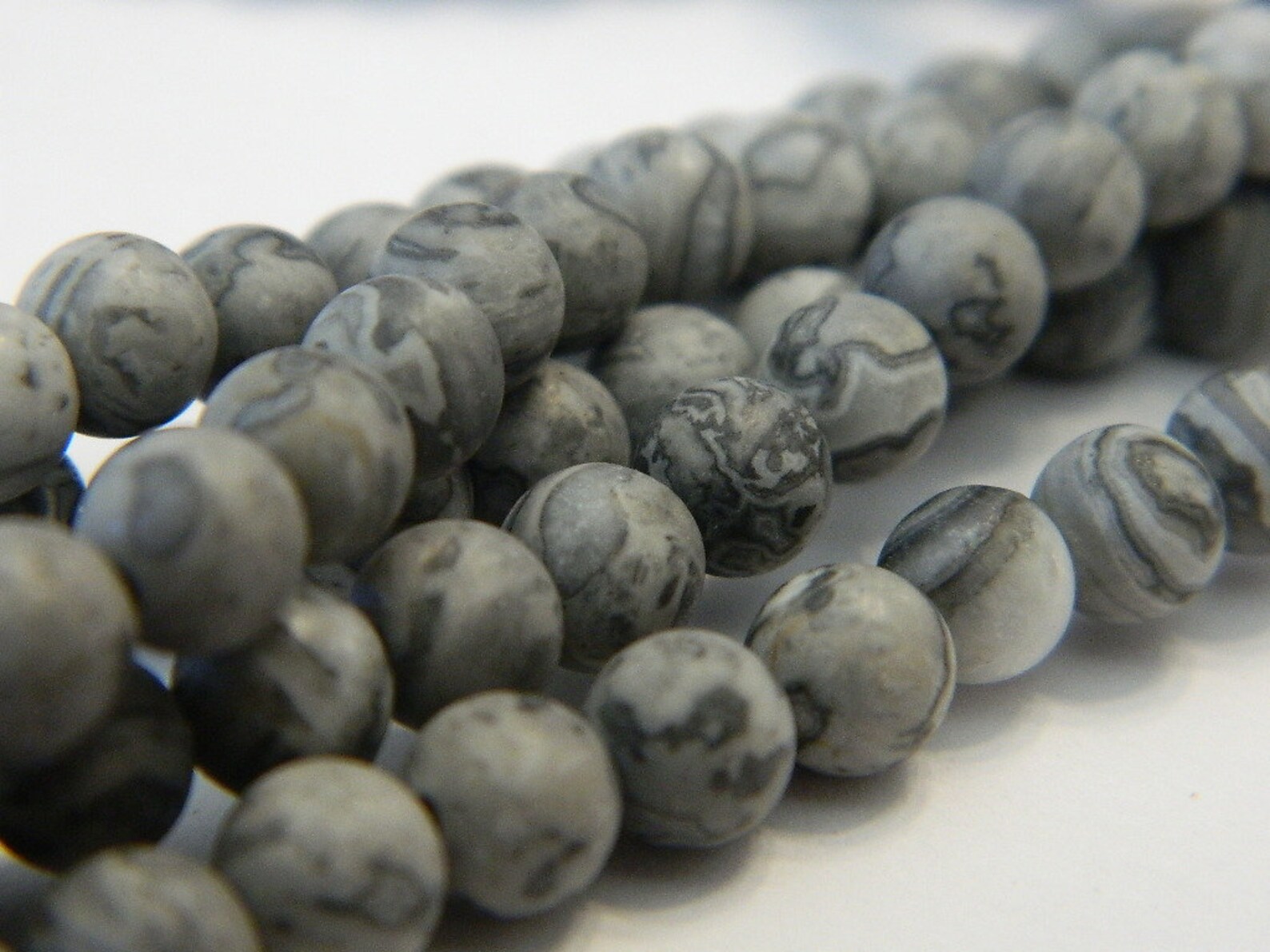 6MM Frosted Gray Natural Netstone Round Gemstone Beads Gray - Etsy