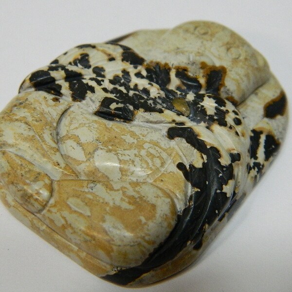 49MM Carved Bear Zebra Jasper Carved Necklace Pendant - Gemstone Zebra Jasper Carved Bear Jewelry Pendant Focal Amulet PB15