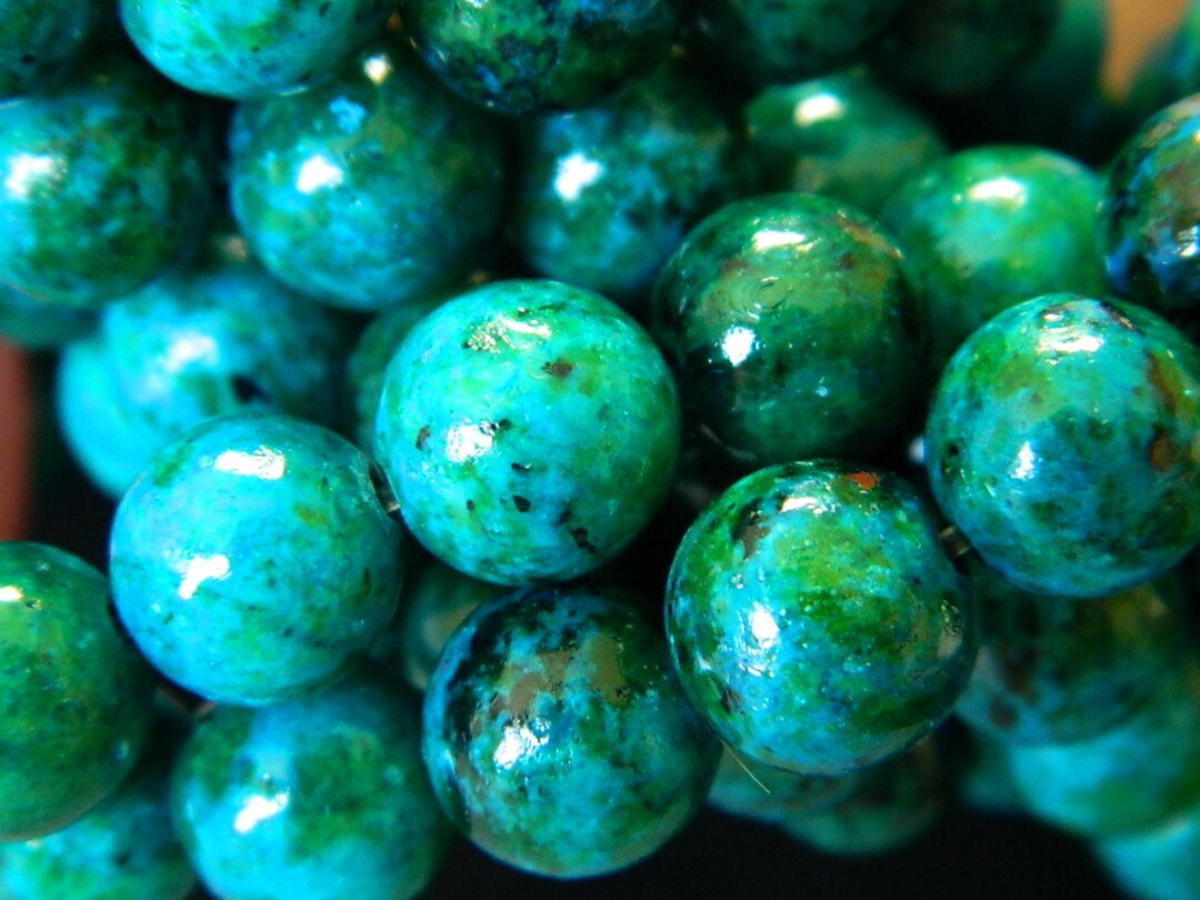 10MM Round Sea Green Chrysocolla Gemstone Beads Chrysocolla Etsy