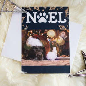 Noel, cartolina di Natale Labrador, cartolina di Natale per cani unici, laboratorio di cioccolato "Caro Babbo Natale, quanto manca ancora?", biscotti per Babbo Natale, 5x7, vuoto, piatto
