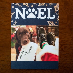 Biglietto natalizio Labrador, esclusivo biglietto natalizio per cani Chocolate Lab “Dear Santa, I can forget” 5 x 7, vuoto, piatto, biglietto fotografico