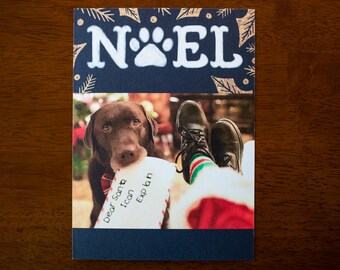 Carte de Noël Labrador, carte de Noël unique pour chien Chocolate Lab « Cher père Noël, je peux vous expliquer », 5 x 7, vierge, plate, carte photo
