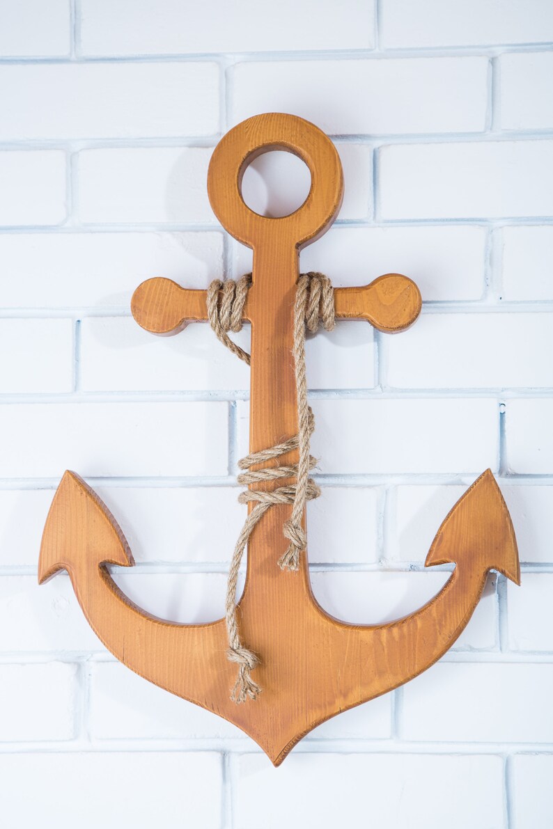 Ancla de madera / ancla blanca / Naval / decoración de la | Etsy