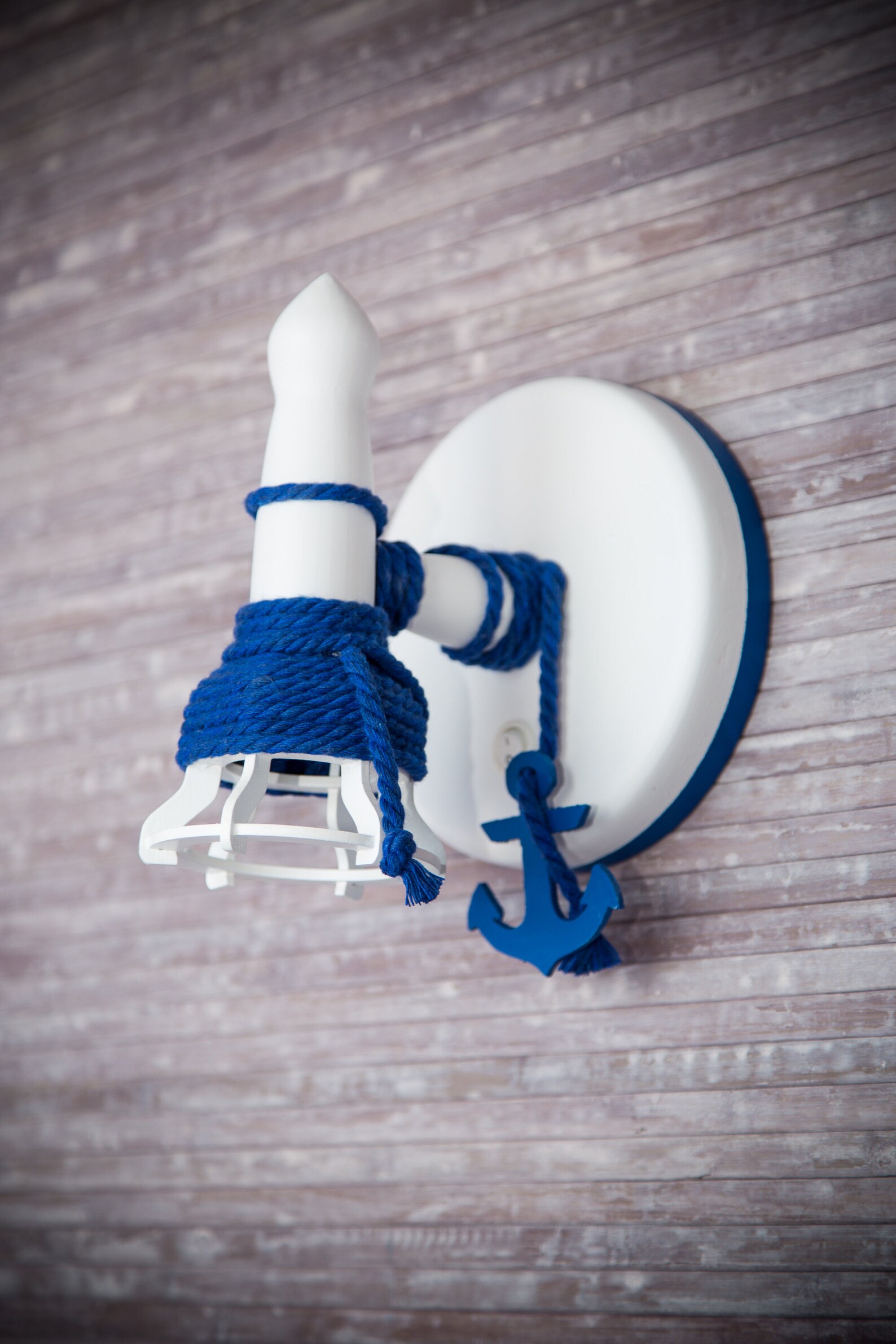 Wooden wall sconce in nautical style for 1 light bulb Etsy