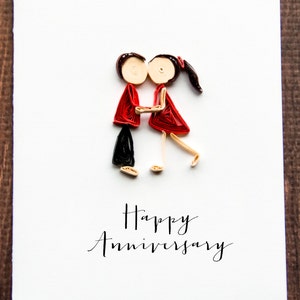 Jubiläumskarten, benutzerdefinierte Jubiläumskarte, benutzerdefinierte Weihnachtskarte, Quilling-Kunst, Papier Quilling-Karten, gequillte Liebeskarte, Glückwunschkarte