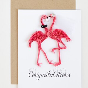 Flamingo Cards, Best Wishes for Bride and Groom, Congratulations