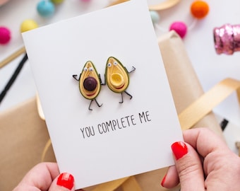 Anniversary Card for Boyfriend, You Complete Me, Quilling Card, 6  Month Anniversary