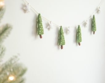 Christmas Banner Garland, Felt Christmas Garland, Christmas Mantle Garland, Christmas Mantel Decor