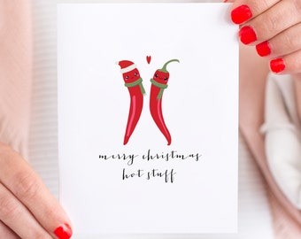 Kawaii Christmas Card, Funny pun Christmas Card,  Cute Christmas Card, Romantic Christmas Card, Chilli Christmas Card, Spicy Christmas Card