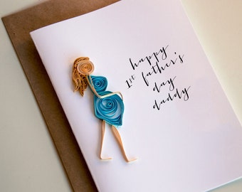 Happy 1st Father's day Card, Card from the bump, funny dad card, Gift celebrating fatherhood from new baby, wife