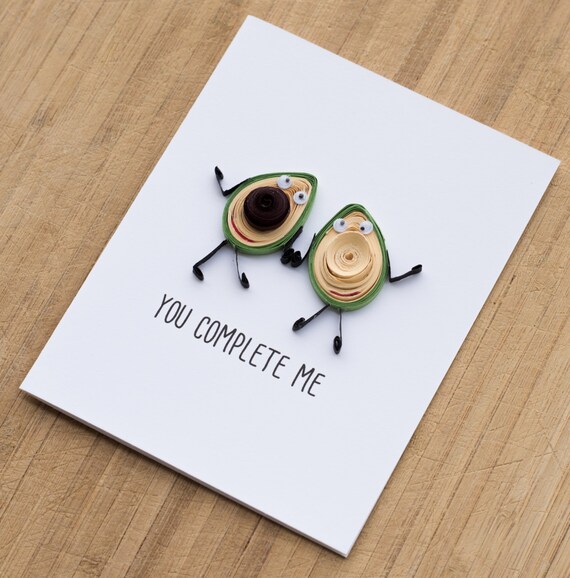 Funny Anniversary Card. Paper Avocado. Greeting card and art all in one. Perfect gift to show your love to your husband, wife, spouse.