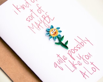 I like you card - Card for Girlfriend - Card for Boyfriend - Funny card for boyfriend