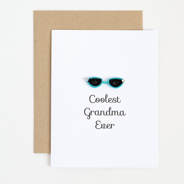 Grandma mothers day card. Funny card for grandmother. Coolest Grandma ever. Cute greeting from grandchildren. Birthday card for nana