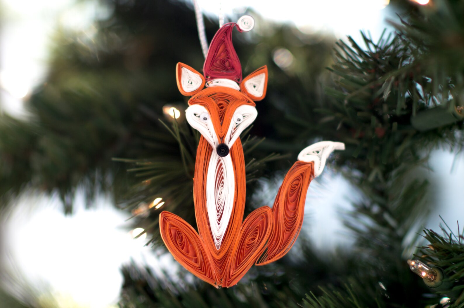 Fox ornament paper mache ornament homemade ornaments cheap Etsy