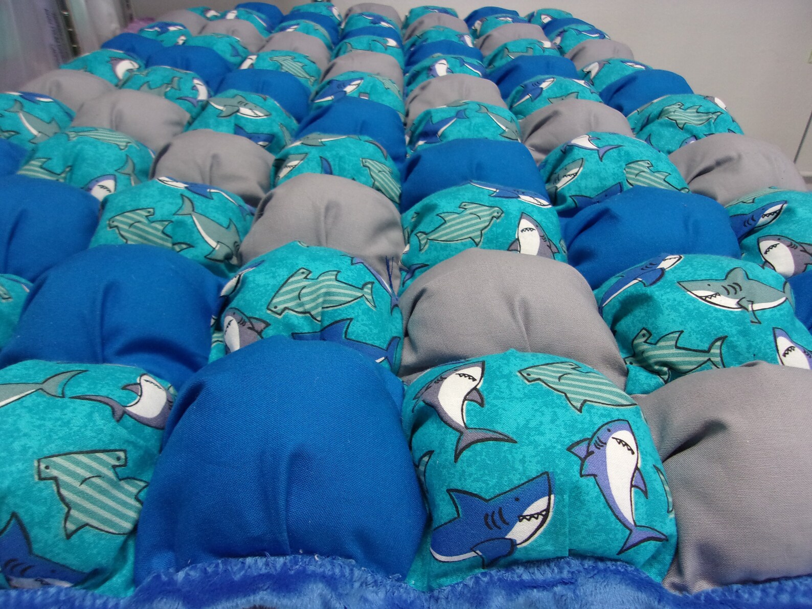 leveled up split quilt shark backpack dlxv