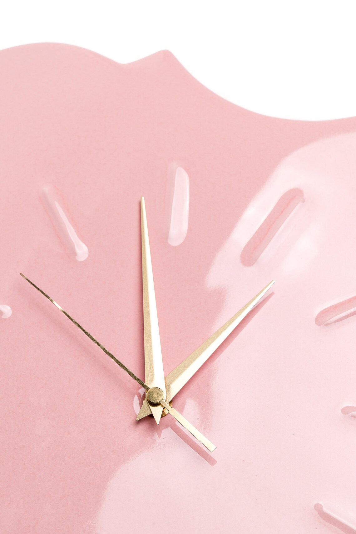 Large Wall Clock Pink Wall Clock With Pendulum Ceramic Retro Etsy