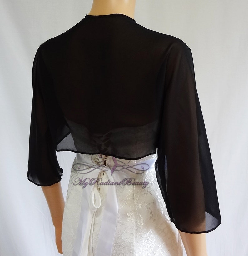 Black Chiffon Jacket SALE Wedding Bolero Silk Jacket | Etsy