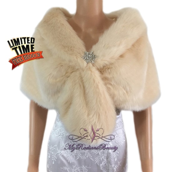 champagne fur wrap