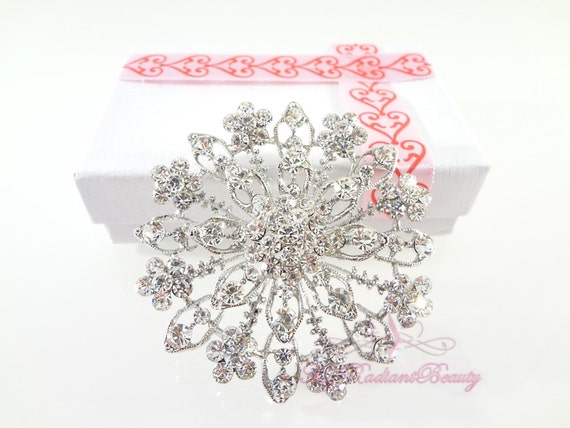 Diamante Vintage Plata Broche Zapato Pin Flor nupcial Pastel Decoración New Reino Unido