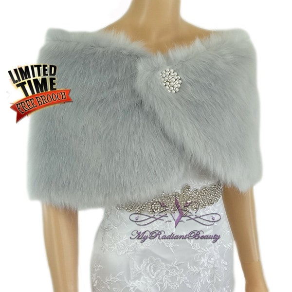 faux fur shawl stole