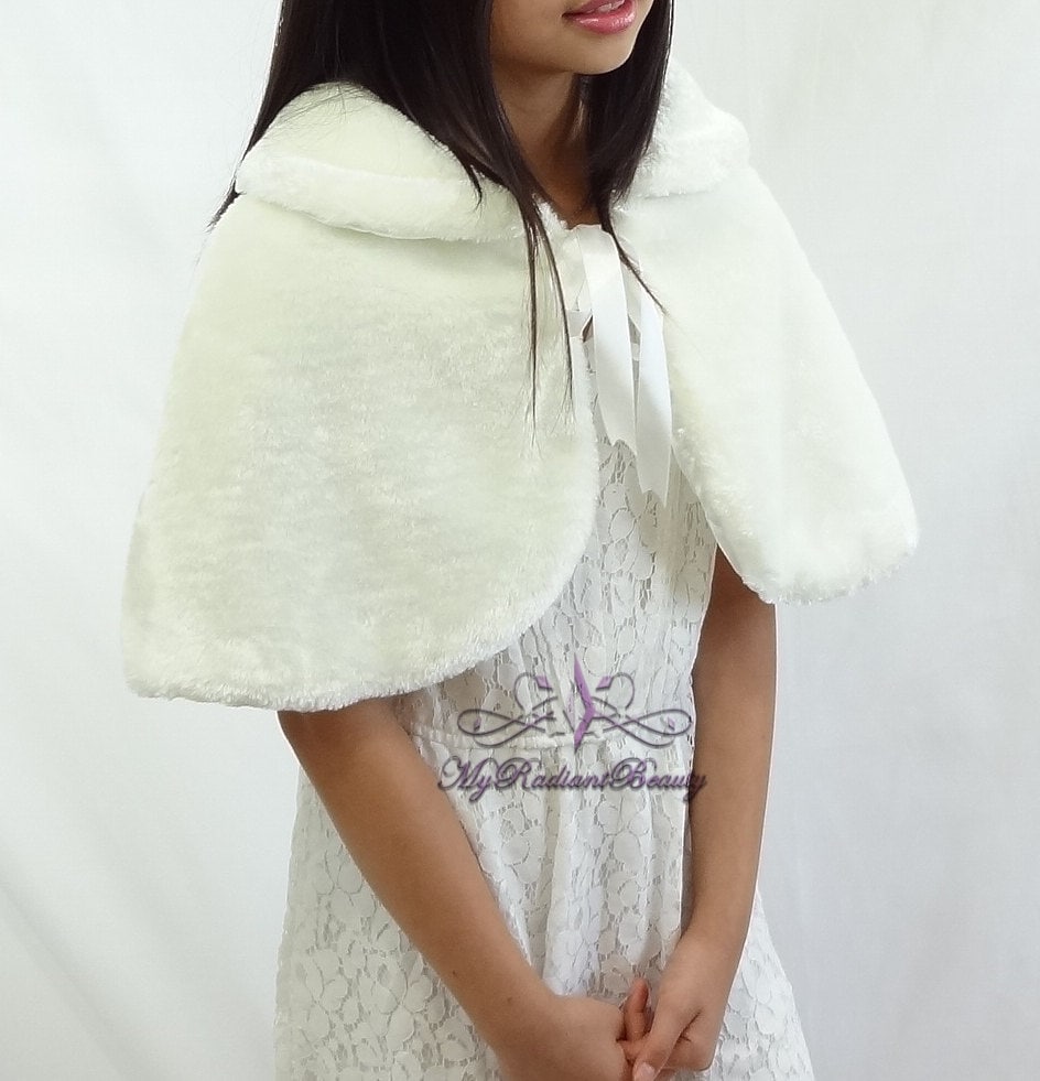 Buy Faux Fur Mink Cape, Bridal Shawl, Flower Girl Mink Cape, Kid