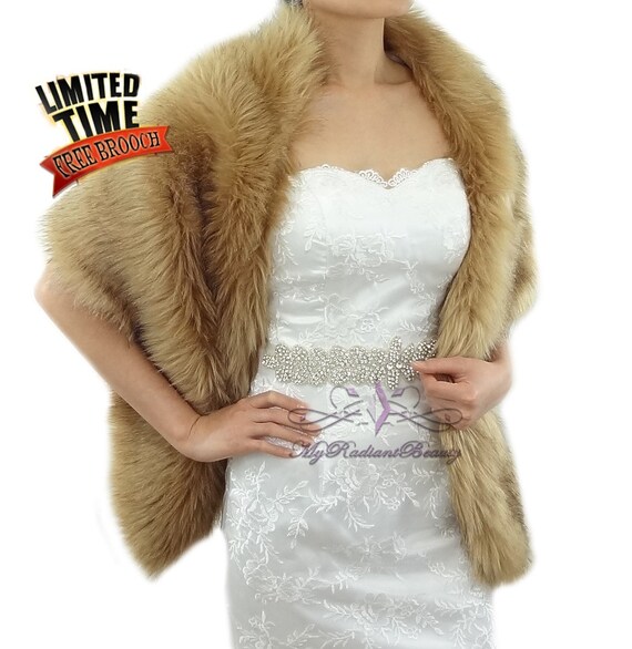 Faux Fur Wrap, Bridal Vintage Brown Chinchilla Faux Fur Long Wrap, Brown Fur Shrug, Faux Fur Stole, Faux Fur Shawl, Bridal Stole LW108-V.BRN