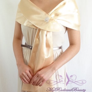champagne satin shawl