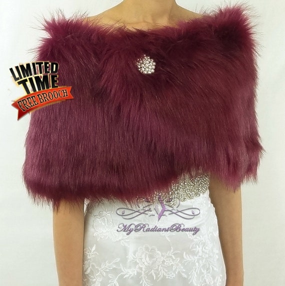 purple fur wrap