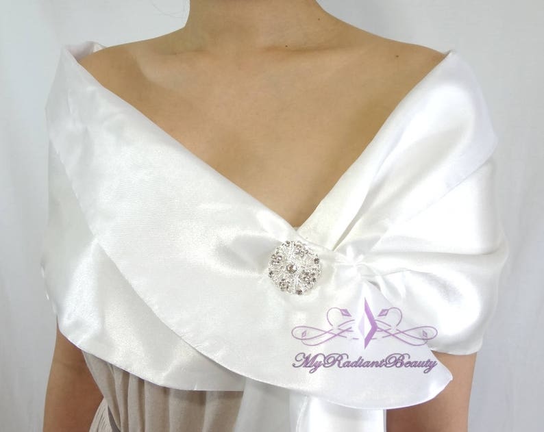 Floral Beadwork Four Clans White Satin Shawl Satin Shawl