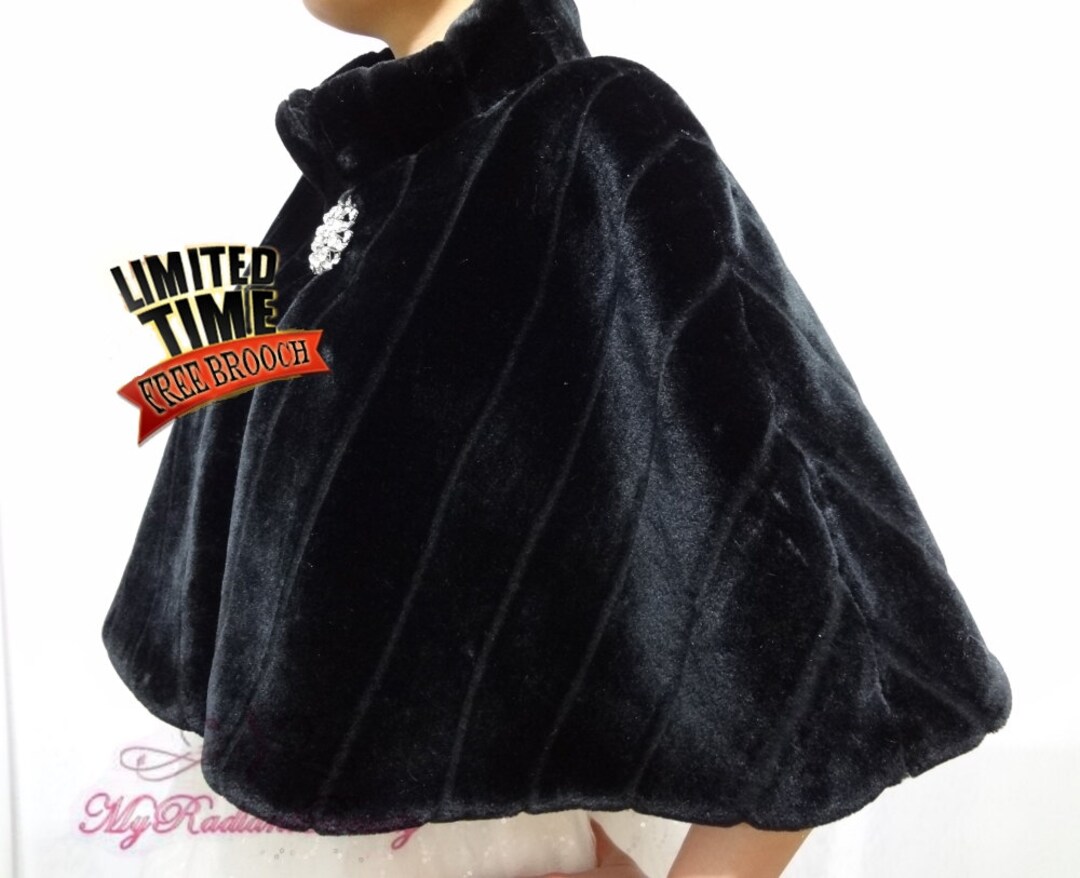 Faux Fur Wraps For Weddings Faux Fur Kid Wrap, Black Faux Fur Stole For  Flower Girl, Wedding Fur Shrugs, Kid Girls Fur Coat, image size:1080x878