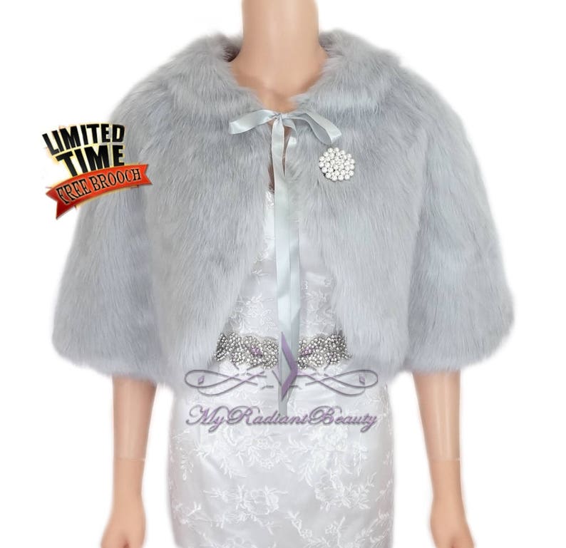 Faux Fur Mink Cape Bridal Shawl Silver Cape Grey Cape Faux Etsy Australia