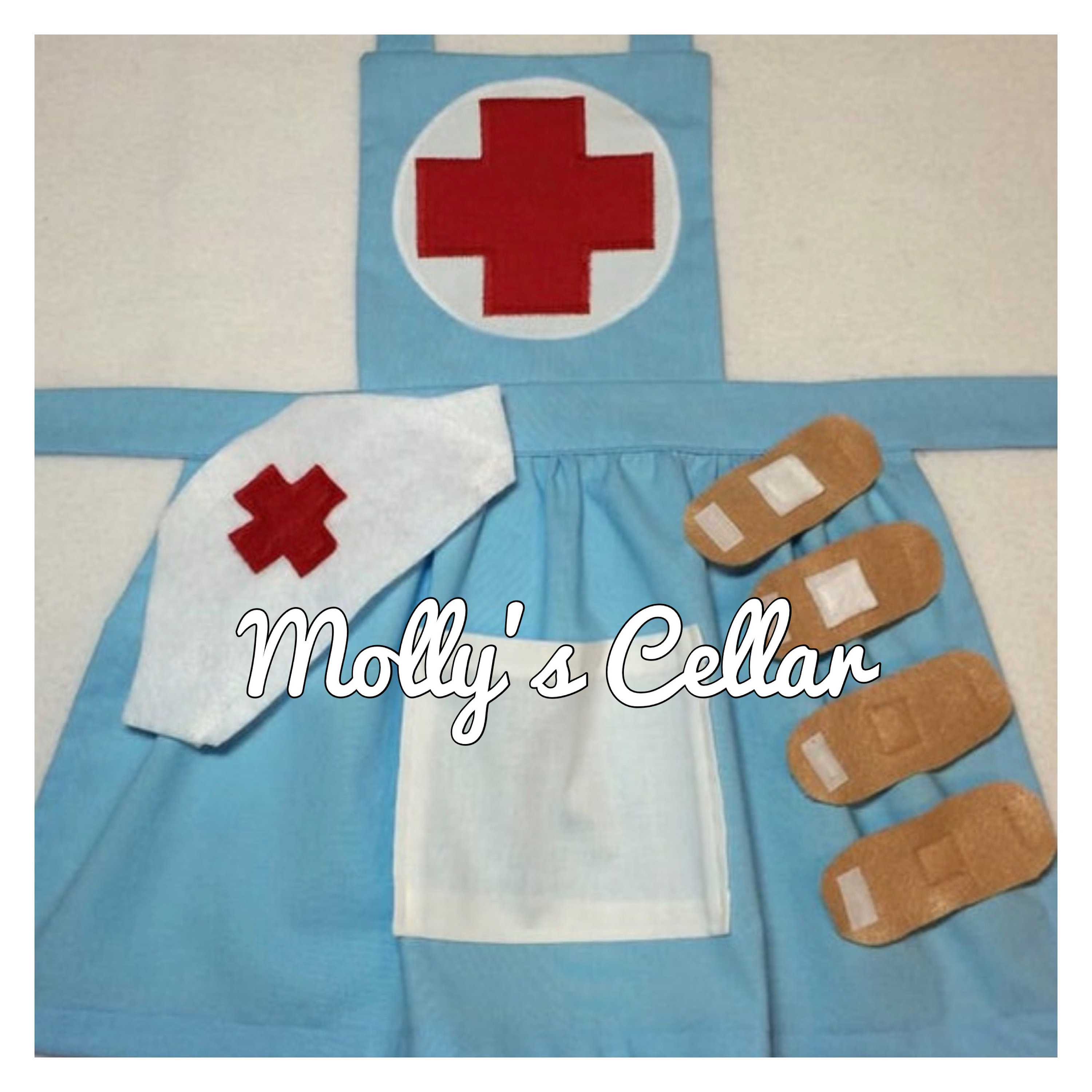 Child Nurse Costume Nurse Apron Girls Nurse Costume Kids Etsy
