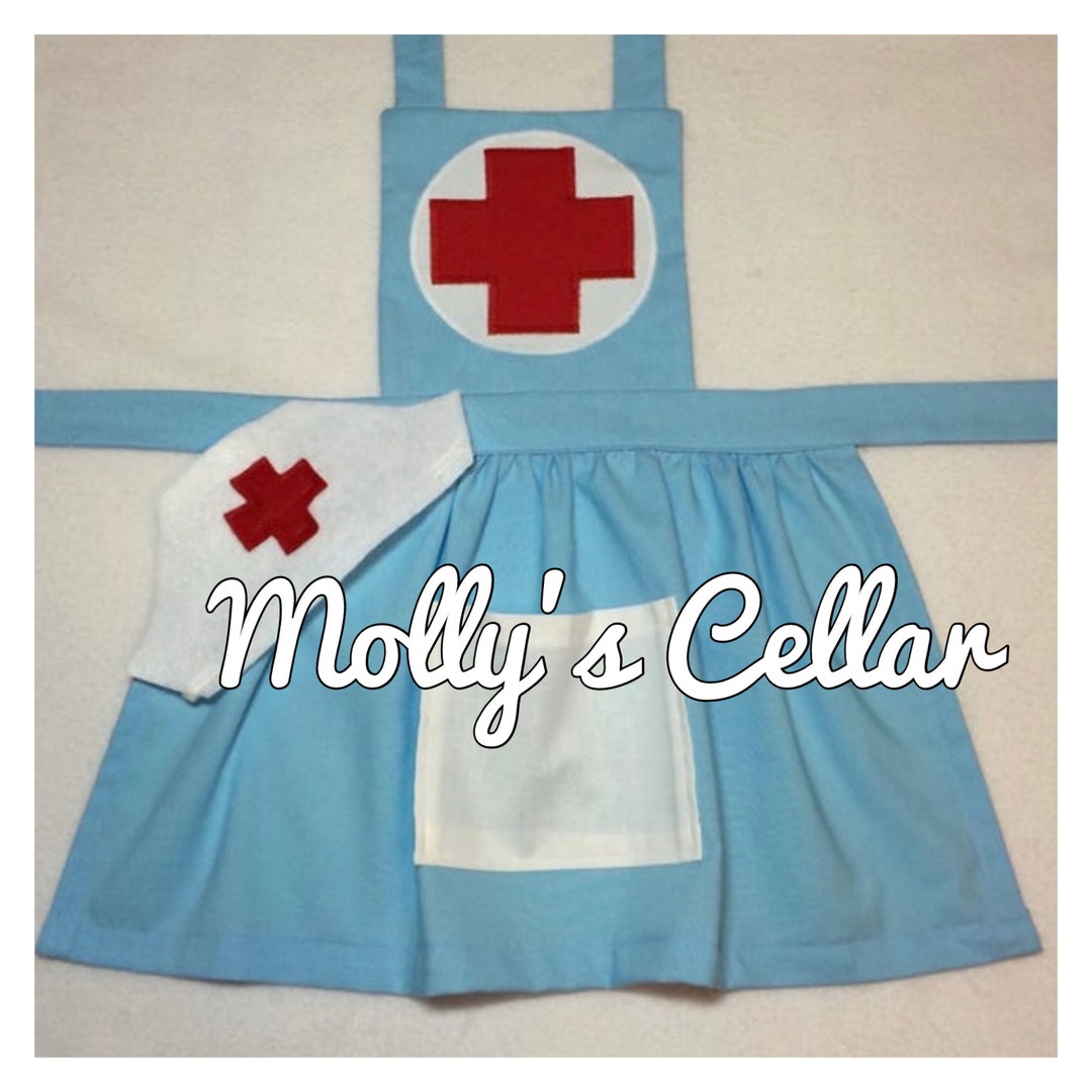 Child Nurse Costume, Nurse Apron, Girls Nurse Costume, Kids Nurse
