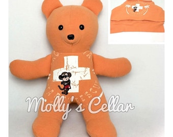 Memory bear, memorial bear, keepsake teddy bear, custom memory bear, bear from shirt, bear from clothes,