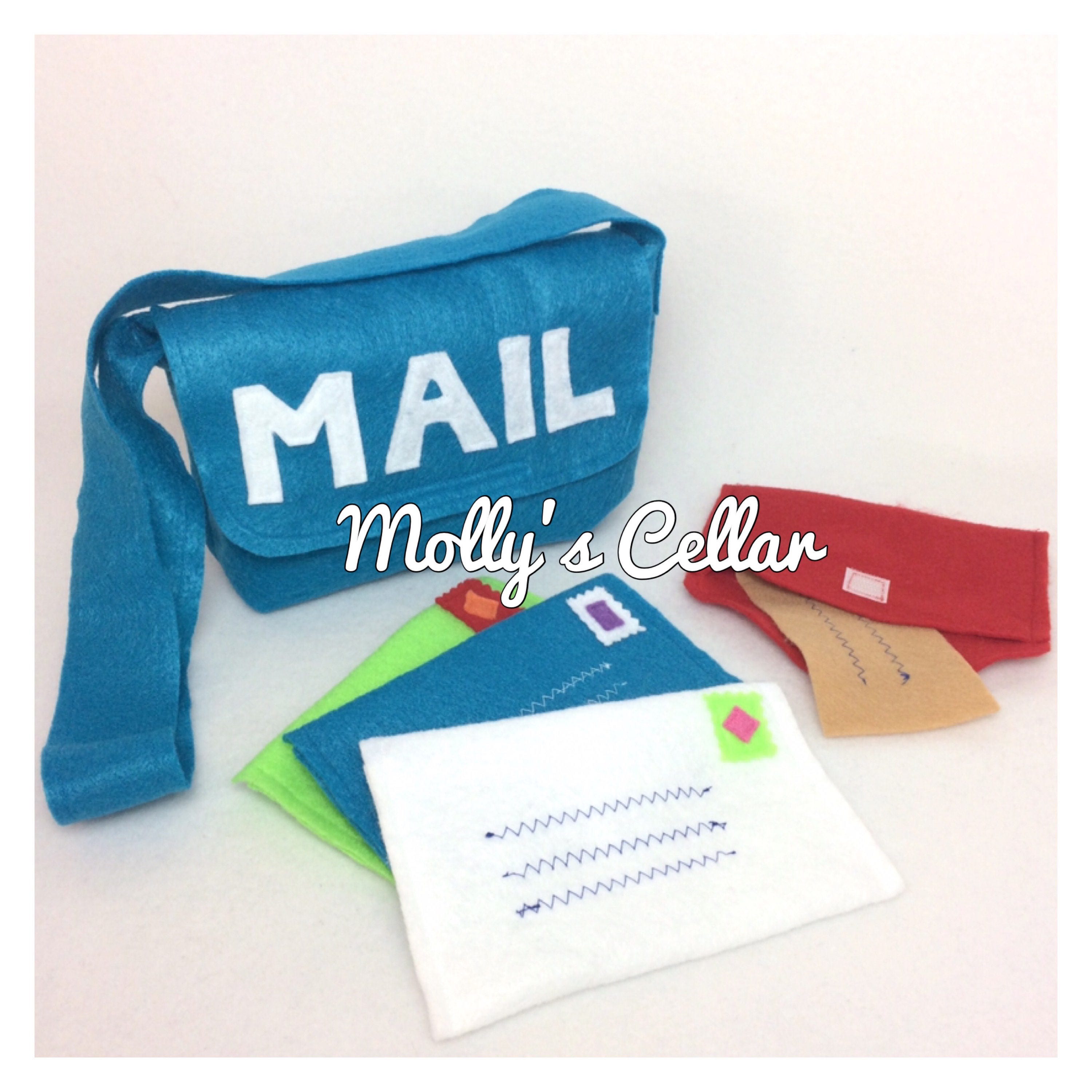 Felt mailbag and letter set Kids mailbag Toy mail Postal | Etsy