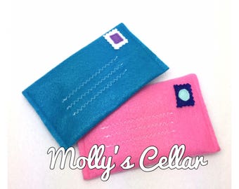 Felt envelopes - set of 2 working felt mail envelopes