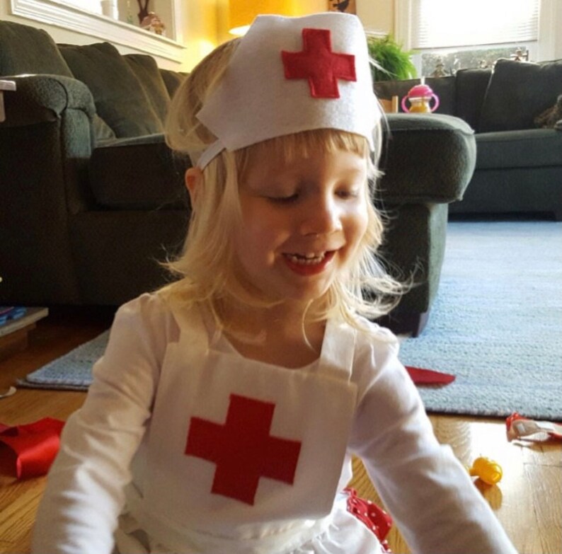 Child Nurse Costume Nurse Apron Girls Nurse Costume Kids Etsy