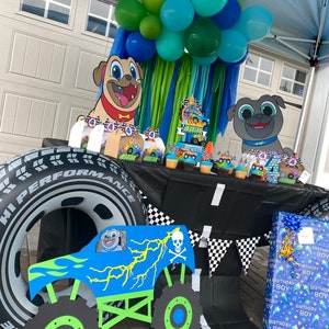 Puppy dog pals birthday decoration, puppy dog pals birthday banner, puppy dog pals party, puppy dog pals centerpiece,puppy dog pals backdrop