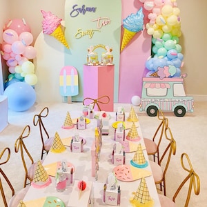Two sweet birthday ice cream truck, two sweet party prop, two sweet birthday decor, two sweet party decor