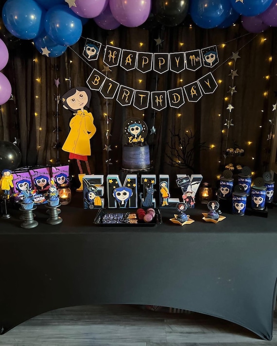 Coraline Birthday Party, Coraline Decoration, Coraline Banner