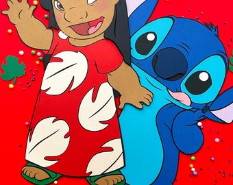 LILO and stitch birthday, LILO and stitch banner, LILO and stitch cake topper, lilo centerpiece