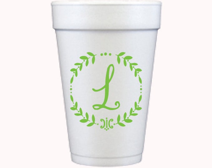 Custom Foam Cups  Interlocking Monogram (custom order)