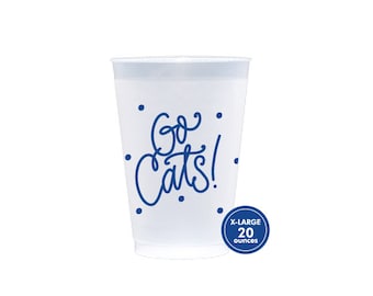 GO CATS | Reusable Flex Cups - Large! 20 oz. (blue)