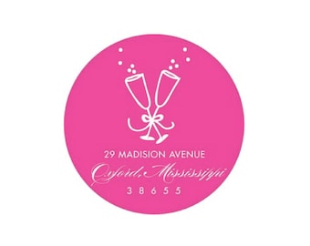 Champagne Stickers (hot pink) - Personalized!