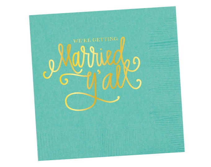 Napkins | We're Getting Married Y'all - Robin's Egg Blue  (in stock)