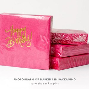 Napkins Happy Birthday Happy Pink in stock image 2
