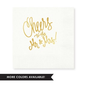 Cheers to the Mr. and Mrs. Napkins Qty 25 image 1