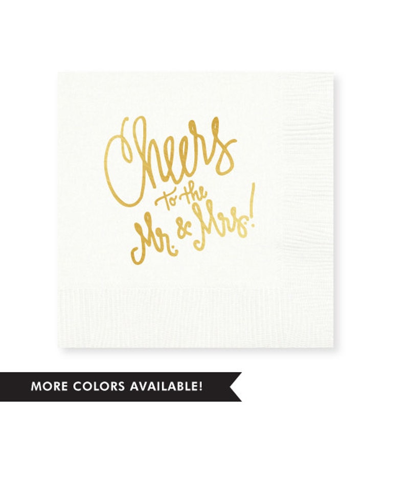 Cheers to the Mr. and Mrs. Napkins Qty 25 image 1